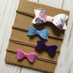 Faux leather & felt bows